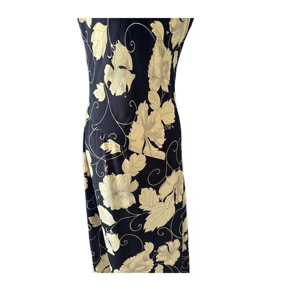 Tommy Bahama Black and Yellow Floral Maxi Dress Woman Size 8 - Picture 6 of 11